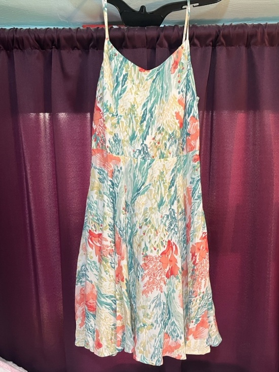 Old Navy Dresses & Skirts - Old Navy Coral, Teal and Cream Floral Spaghetti-Strap Mini Dress